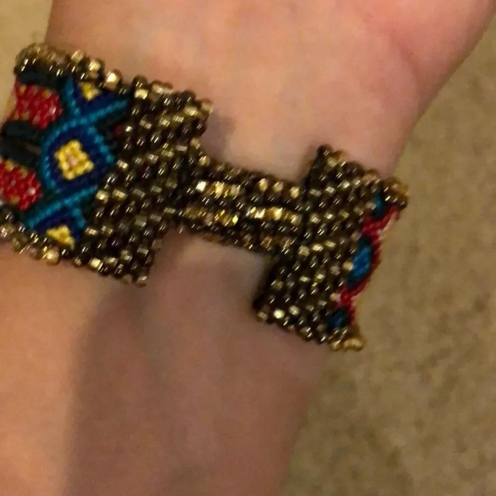 Handmade Woven & bead magnetic bracelet